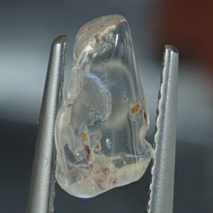 スリランカミーティアゴダ産天然ブルームーントーン0.999ctsムカデ状インクルージョン抜群見本＆ブルーシラー