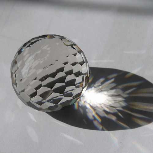 天然ファセットクォーツボール（球）34.2ｇナチュラル水晶ファセット球2.85cm球！