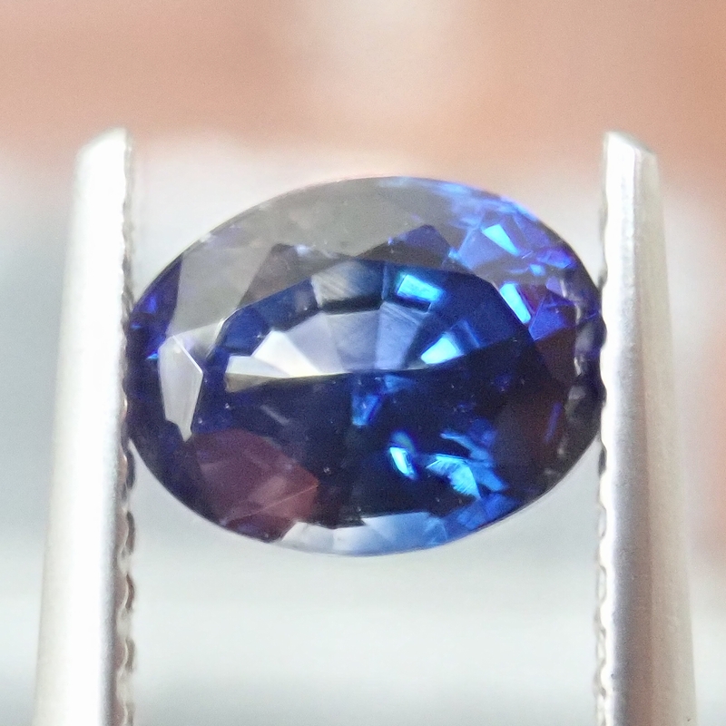 天然パーティブルーサファイア1.225cts原石ラフストーンから研磨!